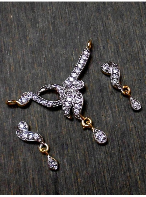 CZ Pendant With Earrings